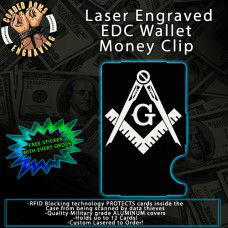 Masonic Laser Engraved EDC  Money Clip Credit Card Wallet