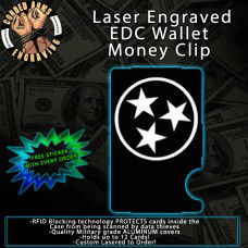 Tennessee TriStar Laser Engraved EDC  Money Clip Credit Card Wallet