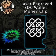 Celtic Knot Round Laser Engraved EDC  Money Clip Credit Card Wallet