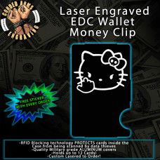 FU Hello Kitty Laser Engraved EDC  Money Clip Credit Card Wallet