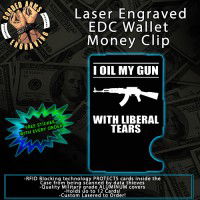 Liberal Tears Laser Engraved EDC Money Clip Credit Card Wallet