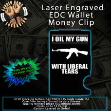 Liberal Tears Laser Engraved EDC Money Clip Credit Card Wallet