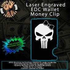 Punisher Girl Laser Engraved EDC  Money Clip Credit Card Wallet