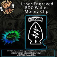 1st Special Forces Command Laser Engraved EDC Money Clip Credit Card Wallet