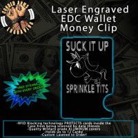 Sprinkle Tits Laser Engraved EDC Money Clip Credit Card Wallet