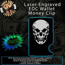 Skull Laser Engraved EDC Money Clip Credit Card Wallet