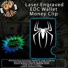 Spider Laser Engraved EDC  Money Clip Credit Card Wallet