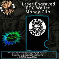 Zombie Apocalypse Laser Engraved EDC  Money Clip Credit Card Wallet
