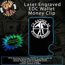 Zombie Hunter 2 Laser Engraved EDC  Money Clip Credit Card Wallet
