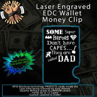 SuperHero Laser Engraved EDC  Money Clip Credit Card Wallet