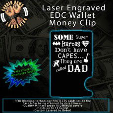 SuperHero Laser Engraved EDC  Money Clip Credit Card Wallet