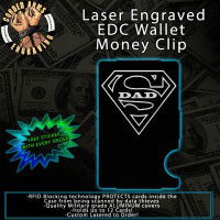 SuperDad Laser Engraved EDC Money Clip Credit Card Wallet