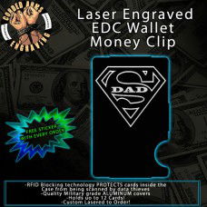 SuperDad Laser Engraved EDC Money Clip Credit Card Wallet