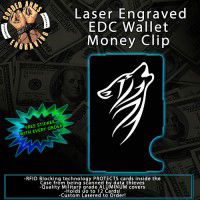 Tribal Wolf Laser Engraved EDC  Money Clip Credit Card Wallet