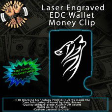 Tribal Wolf Laser Engraved EDC  Money Clip Credit Card Wallet