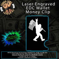 Rock On Big Foot Laser Engraved EDC Money Clip Credit Card Wallet