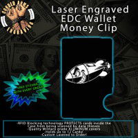 WW2 Shark Mouth Air Bomb Laser Engraved EDC Money Clip Credit Card Wallet
