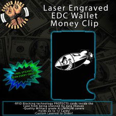 WW2 Shark Mouth Air Bomb Laser Engraved EDC Money Clip Credit Card Wallet