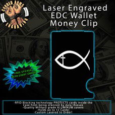 Christian Fish Laser Engraved EDC  Money Clip Credit Card Wallet