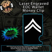 Corporal E4 Laser Engraved EDC Money Clip Credit Card Wallet
