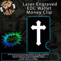 Christian Cross Laser Engraved EDC  Money Clip Credit Card Wallet