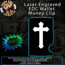 Christian Cross Laser Engraved EDC  Money Clip Credit Card Wallet