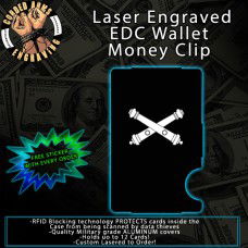 Field Artillery Crossed Cannons Laser Engraved EDC Money Clip Credit Card Wallet