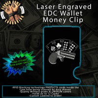 Dead's Man Hand Laser Engraved EDC Money Clip Credit Card Wallet