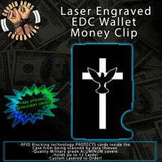 Dove Cross 2 Laser Engraved EDC  Money Clip Credit Card Wallet