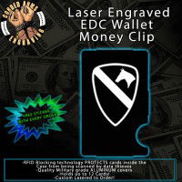 1st Cavalry Division Laser Engraved EDC Money Clip Credit Card Wallet
