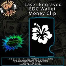 Hibiscus Laser Engraved EDC  Money Clip Credit Card Wallet