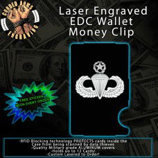 Master Parachutist Badge Laser Engraved EDC Money Clip Credit Card Wallet