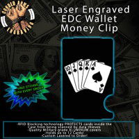 Royal Flush Laser Engraved EDC Money Clip Credit Card Wallet