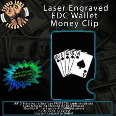Royal Flush Laser Engraved EDC Money Clip Credit Card Wallet