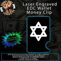 Star Of David Laser Engraved EDC Money Clip Credit Card Wallet