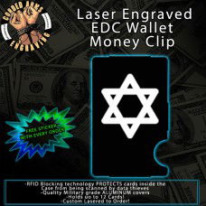 Star Of David Laser Engraved EDC Money Clip Credit Card Wallet
