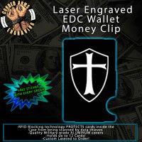 Knights Templar Shield Laser Engraved EDC Money Clip Credit Card Wallet