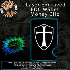Knights Templar Shield Laser Engraved EDC Money Clip Credit Card Wallet