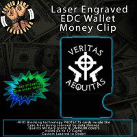 Veritas Aequita 2 Laser Engraved EDC  Money Clip Credit Card Wallet