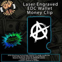 Anarchy Laser Engraved EDC  Money Clip Credit Card Wallet