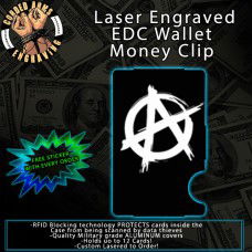 Anarchy Laser Engraved EDC  Money Clip Credit Card Wallet