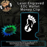 Big Foot Laser Engraved EDC  Money Clip Credit Card Wallet