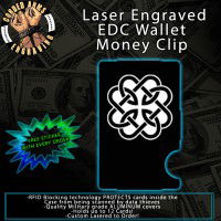 Celtic Knot Round Laser Engraved EDC  Money Clip Credit Card Wallet