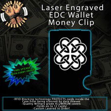 Celtic Knot Round Laser Engraved EDC  Money Clip Credit Card Wallet