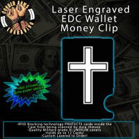 Cross Laser Engraved EDC Money Clip Credit Card Wallet