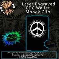 Peace Bomber B52 Laser Engraved EDC  Money Clip Credit Card Wallet