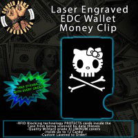 Hello Kitty (A) Laser Engraved EDC  Money Clip Credit Card Wallet