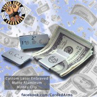 Brushed Aluminum Custom Laser Engraved Money Clip