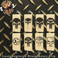 Punisher Collection Laser Engraved Brass  Money Clip