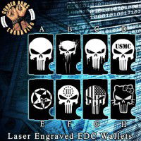 Punisher Collection Laser Engraved EDC  Money Clip Credit Card Wallet